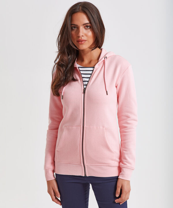 AQ081 Women's zip-through organic hoodie